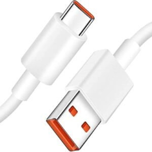 Mi USB to Type C 33W Hypercharge Cable, 3A Fast Charging Cable with Up to 480 Mbps High-Speed Data Transfer & Sync Cord Compatible With All Xiaomi Smartphones and Devices (White, 1 Meter)